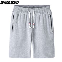 Single Road Men's Casual Shorts Summer Solid Plain Short Pants Male Grey Running Sports For Plus Size 6XL 220301
