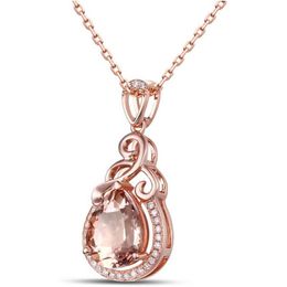 Water drop rose gold chain Necklace women diamond necklaces wedding Jewellery gift will and sandy