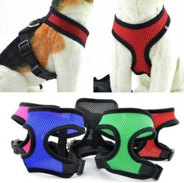 Dog Harness Vest Mesh Pet Collars Adjustable Pet Cat Dog Chest Strap Soft Nylon Dog Leashes Pet Supplies 18 Colors YG986