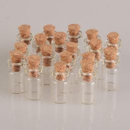 2022 new Mini Glass Bottles With Cork 10*18*5mm 0.5ml Empty Small Wishing Bottle Glass Vials Jars 300pcslot