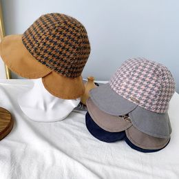 Hot Sale-2020 autumn japan order classic houndstooth Split at the back leisure lady bucket cap women fishermen hat