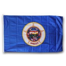 Minnesota Flag State of USA Banner 3x5 FT 90x150cm State Flag Festival Party Gift 100D Polyester Indoor Outdoor Printed Hot selling