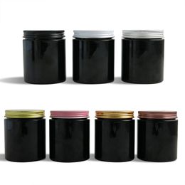 20 x 250g Travel Empty Black Cream Cosmetic Jar 250cc 8.3oz PET Container Make Up Tools Aluminum Lid With PE Pad