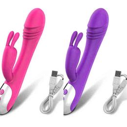 Nxy Sex Vibrators 2 Motors Rabbit Vibrator Toys for Women Clitoris Powerful Stimulation Silicone Dildo Female Goods Adults 18 1227