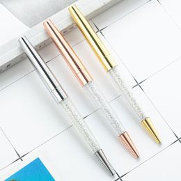 Gold Silver Colour Metal Crystal Ballpoint Pens For Wedding Business Office Stationery Christmas Gift Writing Supplies