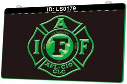 LS0179 AFL CIO CLC Fire Rescue Iaff Firefighters Light Sign 3D Engraving LED Wholesale Retail