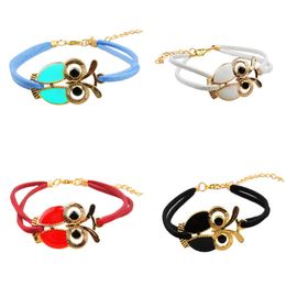 Lackingone bracelets for women pulseras vintage owl Leather bracelet Statement Accessories Jewellery