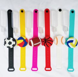 Sanitizer Bracelet Baseball Hand Sanitizer bracelet Wrist Hand Silicone Sanitizer Dispenser Portable Cartoon Silicone Wristband GGA3760-7