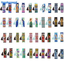 2PCS/Set Diamond Painting Bookmark 5D DIY Special Shaped Diamond Art Leather Tassel New Arrivals Embroidery Cross Stitch 201112