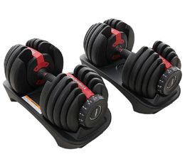 Free Shipping Adjustable Dumbbell Set 52.5lb 24kg Workout Weight Lifting Muscle Exercise Gym Fitness Equipment