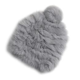 Real rabbit fur Hats 2017 Women's Winter Hats Knitting Rabbit fur caps Skullies Beanies Women Hat solid Colours gorros cap Y200102