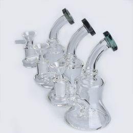 DHL!!! Hot 5.5Inch Glass Water Bongs With Free 14mm Glass Bowl Heady Beaker Bong Dab Oil Rigs Glass Water Pipes Recycler Bong