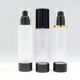 100ml 20pcs Frosted Empty Airless Lotion Cream Pump Bottle,Airless Spray Perfume Bottles , Black Essence Container