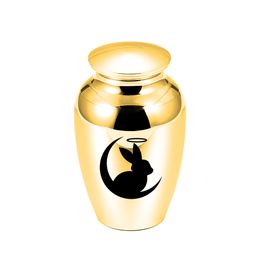 45x70mm 5 color Aluminum Alloy Cremation Ashes Mid- Autumn Festival Rabbit Memorial Urns For Pet/Human Funeral Jar
