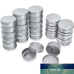 100Pcs 5g 10g 15g 20g 30g 50g Empty Silver Aluminium Tins Cans Screw Top Round Candle Spice Tins Cans with Screw Lid Containers
