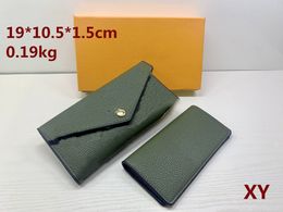 2pcs Set Designer Women's Long Wallets for Women Fashion L Classic Wallet Ladies Handbag Coin Pocket Cardhorder Leather Mens 2518