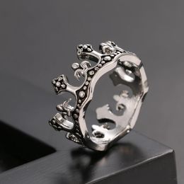 Retro Crown Rings Fashion Simple Ring Elegant Men's Jewelry