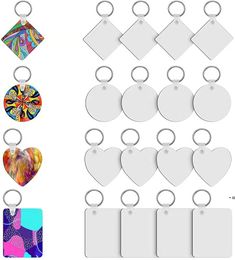 Wooden Blank Sublimation Keychain Party Favour Portable Double Sided Thermal Transfer Key Chain DIY Keyring Pendant Creative Gift ZZA12150