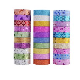 10PCS Washi Tape Stationery Scrapbooking Decorative Adhesive Tapes DIY Colour Masking Tape School Office Supplies Adhesive