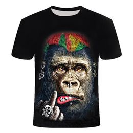 3D футболка для животных Смешная обезьяна горилла рубашка унисекс с коротким рукавом альтернативный хип-хоп Harajuku Streetwear футболка мужская летняя вершина