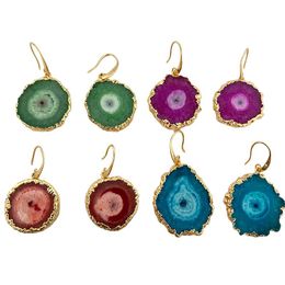 Dangle & Chandelier Unique Handmade Sunflower Stone Geometric Earrings Flower Druzy Simple Daisy Jewellery Gifts For Women Girls