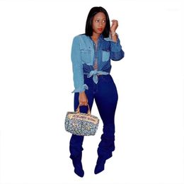 Descuento Camisa De Jean Manga Larga Mujer 2022 en venta en DHgate.com