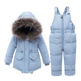 2020 baby Boys parka Girls Clothes Kids Down Coat Children Warm Snowsuit Outerwear + Romper Clothing Set Russian Winter jackets LJ201125