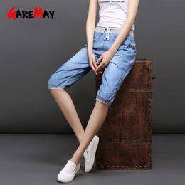 Loose Jeans Capris Female Summer Breeches Women Knee Length Denim Pants Women's Jeans With High Waist Plus Size Jean For Woman LJ201013