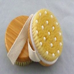 free shipping Bamboo bath brush round head no handle PPR soft bead bath brush