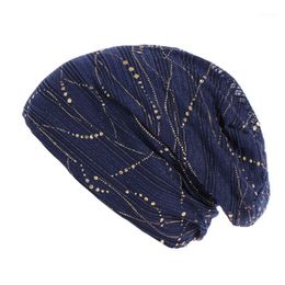 Beanie/Skull Caps Summer Beanies For Women Cotton Stretch Turban Hat Thin Lace Breathable Cap Cross Bonnet Chemo L04061