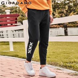 Giordano Men Pants Elastic Wasitband With Drawstring Joggers Slant Pockets Ribbed Cuffs Pantalones Hombre 90110209 201109