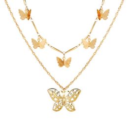 New Butterfly Pendant Necklaces For Women Fashion Gifts Charm Gold Multilayer Choker Necklace 2020 Bohemian Jewellery