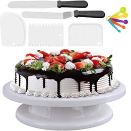 Baking & Pastry Tools Cake Stand Turntable Rotating Base Plastic Dough Knife Decorating 11 Inch Cream Cakes Set Rotary Tool