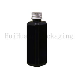 100pcs 100ml Black Clear Blue Empty Square Plastic Container Aluminum Screw Lid Travel Lotion Packaging For Cosmetics
