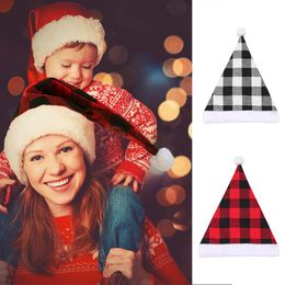 Christmas Hats Black and Red Plaid Black and White Plaid Christmas Decorations Hat Adult Fashion Party Hat XD24128
