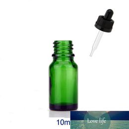 New 10ml Green Glass Essential oil Bottle with childproof cap and tip dropper Eye Dropper Oil Drops Aromatherapy Packing Bottles