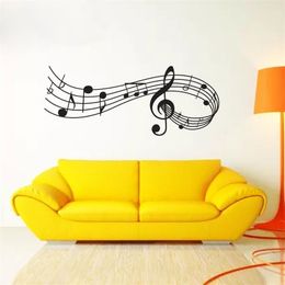 Wall Sticker Decor Music Notes Melody Wall Bedroom Office Christmas Musical Wall Door Window Room Decor House Decoration Y201020