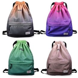 Gym Colourful Drawstring Bag For Training Fitness Travel Outdoor Waterproof Nylon Sports Women Men Backpacks Multifunctional Shoulder Handbag