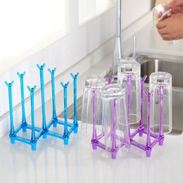 Baby Feeding Bottle Rack Drying Nipple Stand Drain Cup Holder Storage Kitchen Folding Plastic Cups Storage Racks 20220303 H1