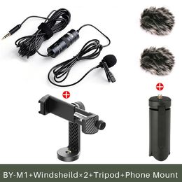 FreeShipping 3.5mm Audio Video Record Lavalier Lapel Microphone Clip On Mic for i-Phon Android Mac DSLR Podcast Camcorder Recorder