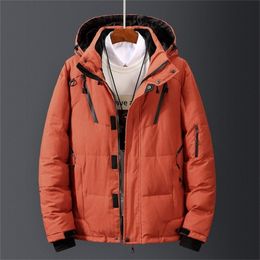 DROPSHIPPING Down Jacket Male Winter Parkas Men White Duck Down Jacket Hooded Outdoor Thick Warm Padded Snow Coat Size M-4XL 201223