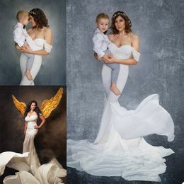 Custom Made Nightgowns Maternity Women Chiffon Dresses Party Prom Gowns Off Shoulder Photo Shoot Sleep Wear Robes