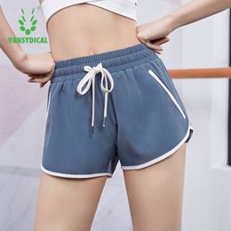 VANSYDICAL 2 in 1 Summer Sports Shorts Women Gym Workout Skinny Yoga Shorts Quick Dry Fitness Jogging Short Trousers T200412