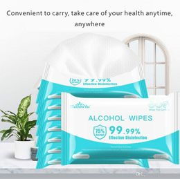 10pcs/pack Portable 75% Alcohol Wipes 180mm*150mm Anti Wet Wipe Disinfecting Dipe Antiseptic Cleanser Sterilization FY2020