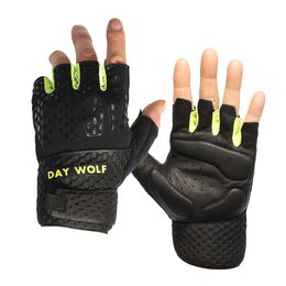 Day Wolf Fitness gloves half finger men and women riding training outdoor sports breathable non-slip barbell gloves Q0107