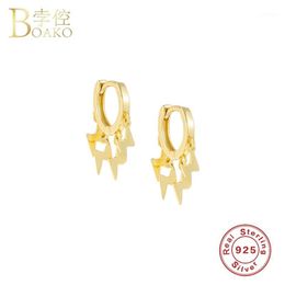 Hoop & Huggie Boako 925 Sterling Silver Fine Jewelry 10mm Circle Huggies Earrings For Woman Lovers' Girl Personalized Korean Earring1