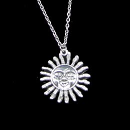 Fashion 34*29mm sun face sunburst Pendant Necklace Link Chain For Female Choker Necklace Creative Jewelry party Gift