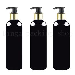 20pcs 500ml black round lotion pump shampoo bottle containers for cosmetic packaging,amber PET with liquid soap dispenser