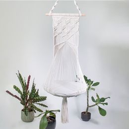 Hammock Cat Swing Style Cage Bed Handmade Hanging Sleep Chair Seats Tassel Cats Toy Play Cotton Rope Pets House271l