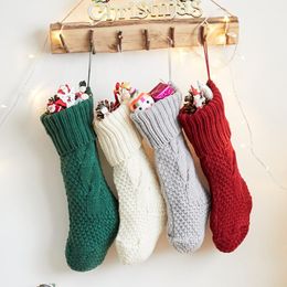 New Personalised High Quality Knit Christmas Stocking Gift Bags Knit Christmas Decorations Xmas stocking Large Decorative Socks LX3713